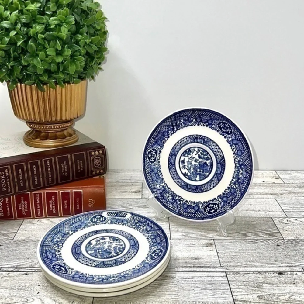 Vintage Blue Willow 6” Plate Set of 4